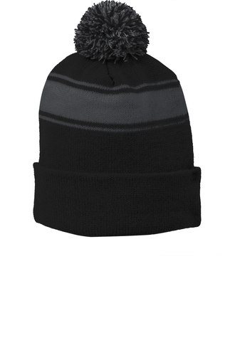 Sport Stripe Pom Pom Beanie - Image 2